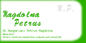 magdolna petrus business card